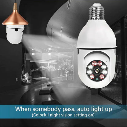 Bulbe Camera 360 Rotate Auto Tracking V380 Pro SD03 Wireless Wifi PTZ IP